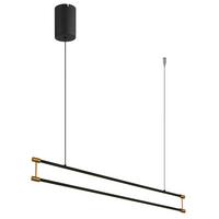 LED-Hängeleuchte 67184-30 - Goldfarben/Schwarz, Design, Kunststoff/Metall (84/9/150cm) - Globo