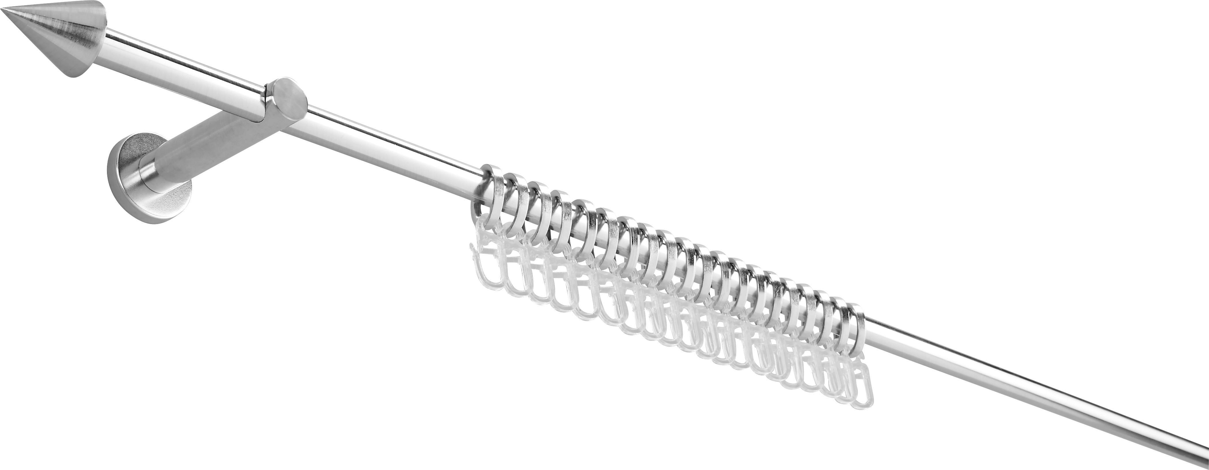 Sada Tyčí Na Závesy Niko, 120cm - farby ušľachtilej ocele, kov (120-210cm) - Modern Living