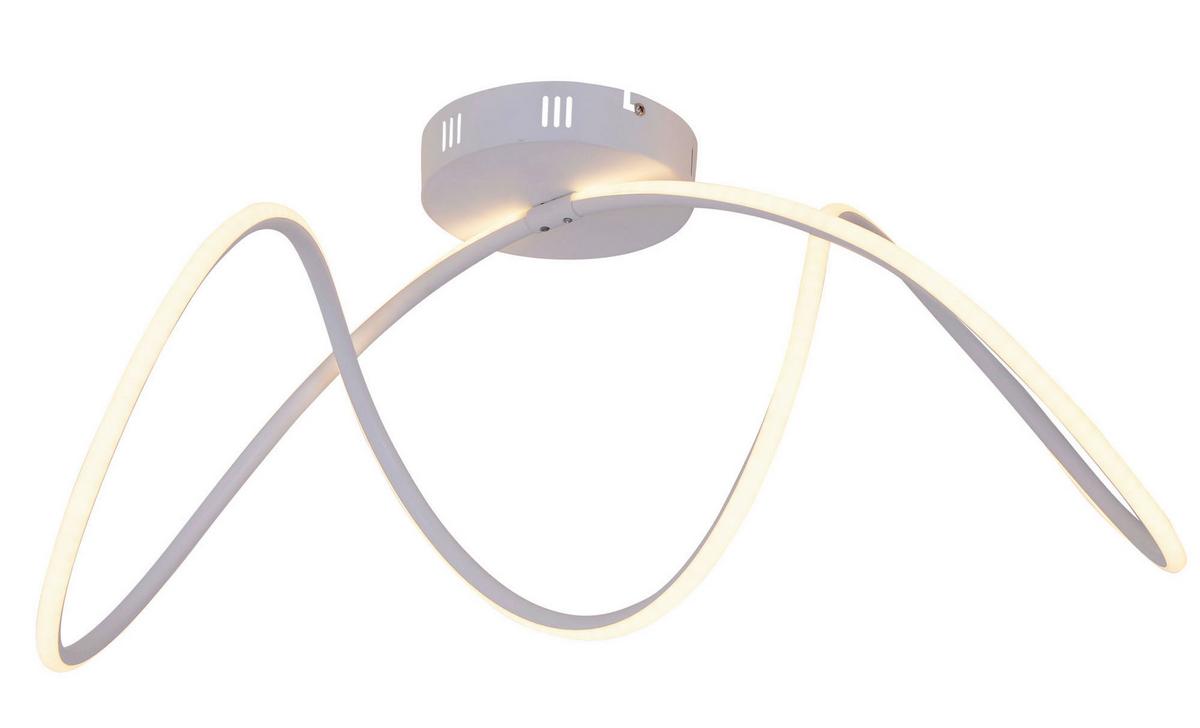 LED-Deckenleuchte Odrive L: 67 cm Geschwungen Modern - Weiß, Design, Kunststoff/Metall (28/67cm) - Näve