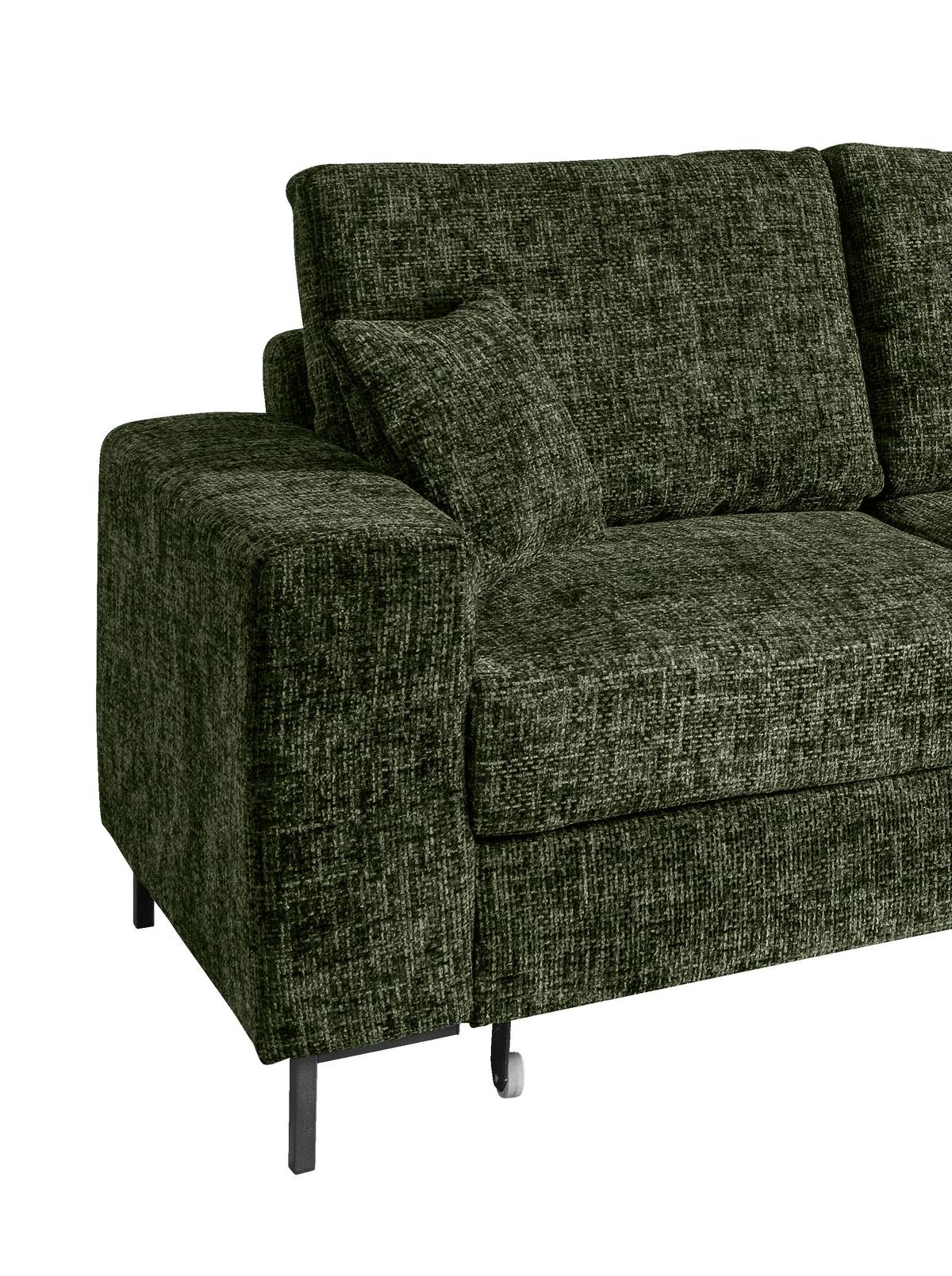 Eckschlafsofa Zona, D. Grün S: 237x143 Cm - Dunkelgrün/Schwarz, KONVENTIONELL, Textil (237/143cm) - Livetastic