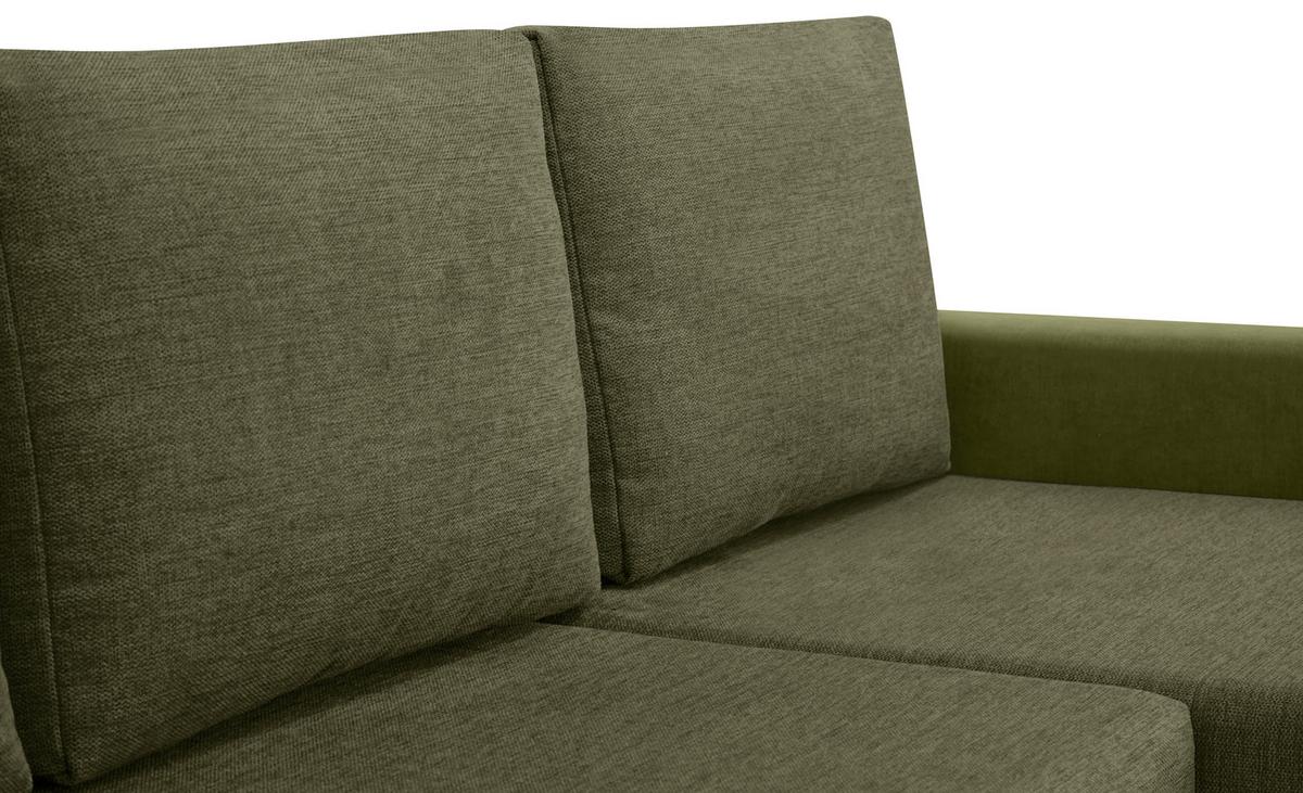 Ecksofa Asna, Olivgrün S: 252x155 cm - Schwarz/Olivgrün, Design, Textil (252/155cm) - Livetastic