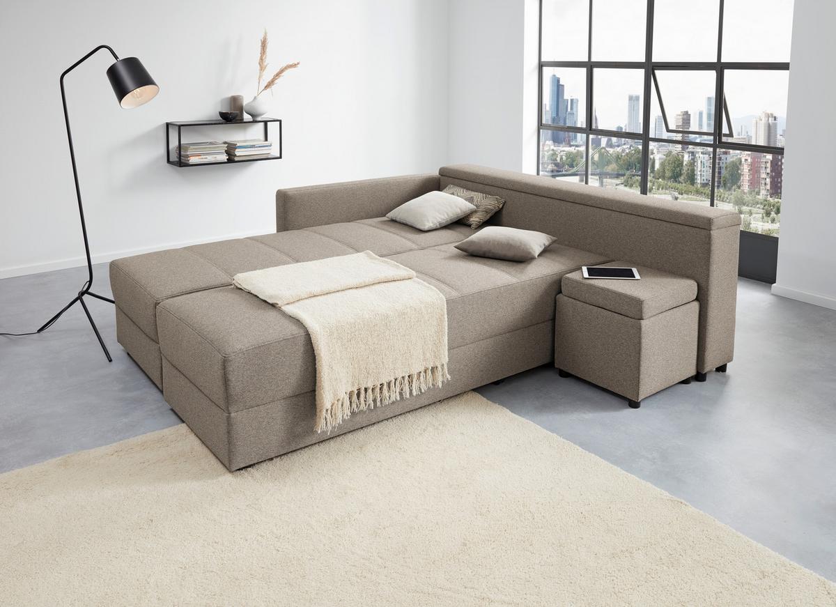 Ecksofa Looks Iii - Hellgrau/Schwarz, Design, Textil (287/229cm) - LOOKS by W.Joop