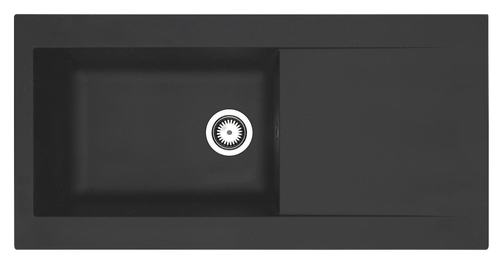 SPÜLE Schwarz B: 100cm