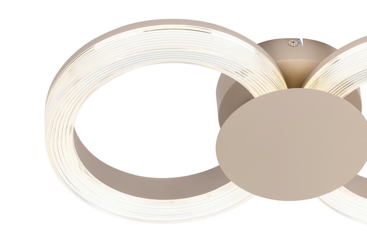 LED-DECKENLEUCHTE 24W, 3200Lm - Sandfarben/Transparent, Basics, Kunststoff/Metall (50/25/8cm) - Luca Bessoni