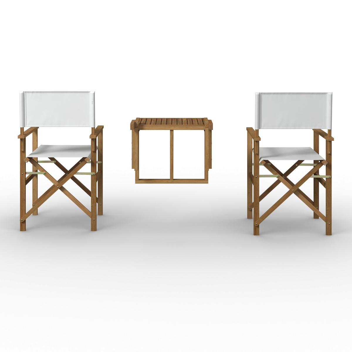 SADA NA BALKON STELLA - bílá/barvy akácie, Moderní, dřevo/textil (49,5/90/51cm) - Bessagi Garden