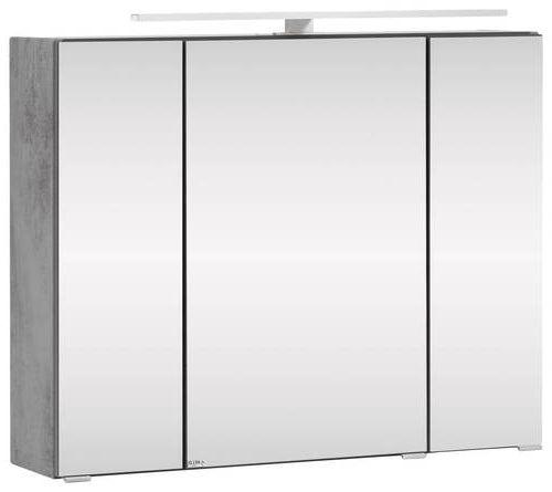 Spiegelschrank Stockholm Mit Led 3-Türig BxHxT: 80x64x20 cm - Grau, KONVENTIONELL, Glas/Holzwerkstoff (80/64/20cm) - Held