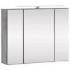 Spiegelschrank Stockholm Mit Led 3-Türig Bxhxt: 80x64x20 Cm - Grau, KONVENTIONELL, Glas/Holzwerkstoff (80/64/20cm) - Held