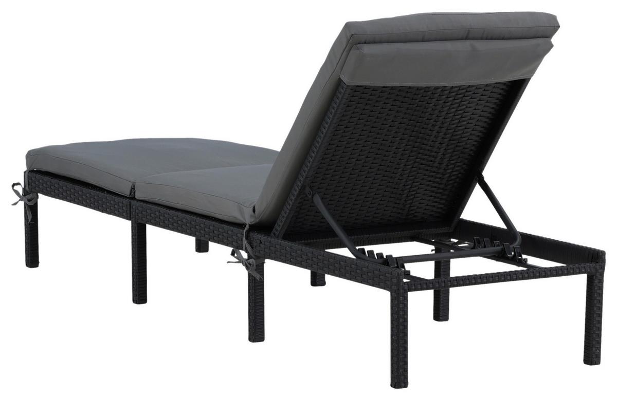 Sonnenliege Bilbao Kunststoffgeflecht - Schwarz, KONVENTIONELL, Kunststoff (59/84/198cm) - Gardenson
