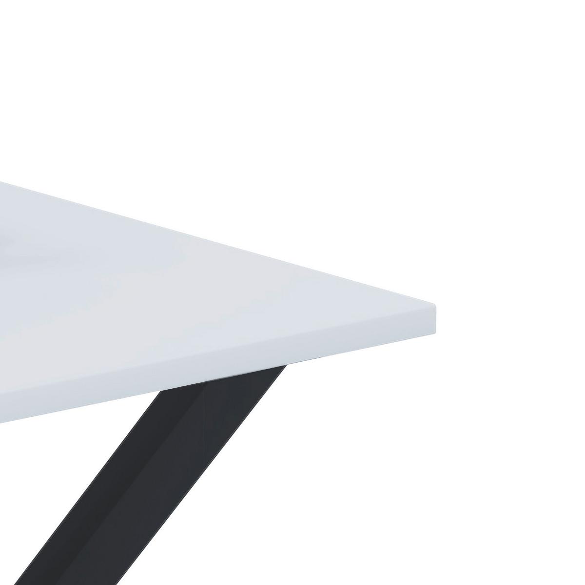 Schreibtisch Lona Weiß B: 80 cm - Schwarz/Weiß, MODERN, Holzwerkstoff/Metall (140/80/76cm) - MID.YOU