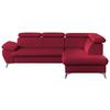 Ecksofa Mit Schlaffunktion Und Bettkasten Gisele Rot - Chromfarben/Rot, KONVENTIONELL, Textil (256/209cm) - Livetastic