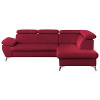 Ecksofa Mit Schlaffunktion Und Bettkasten Gisele Rot - Chromfarben/Rot, KONVENTIONELL, Textil (256/209cm) - Livetastic