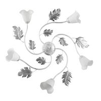 Deckenleuchte 4836/pl5 - Silberfarben/Weiß, KONVENTIONELL, Glas/Metall (80/20cm)