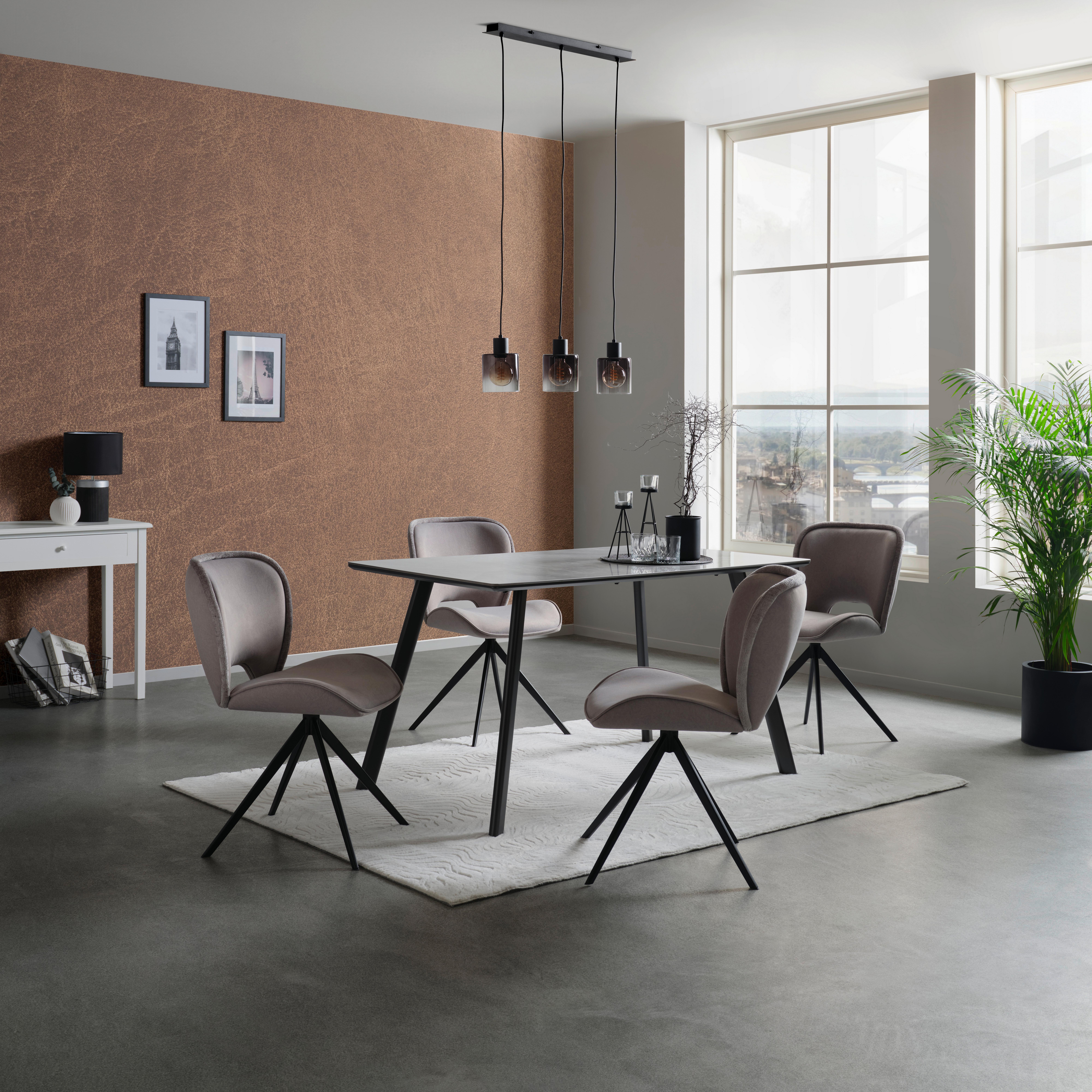 Stuhl Dale - Schwarz/Grau, MODERN, Holz/Textil (60/82.5/49.5cm) - Livetastic
