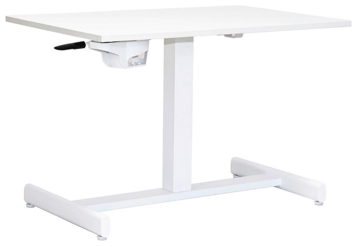 Psací stůl GEORGE - bílá, Moderní, kov/kompozitní dřevo (72,5/48.5-74/48cm) - Mömax