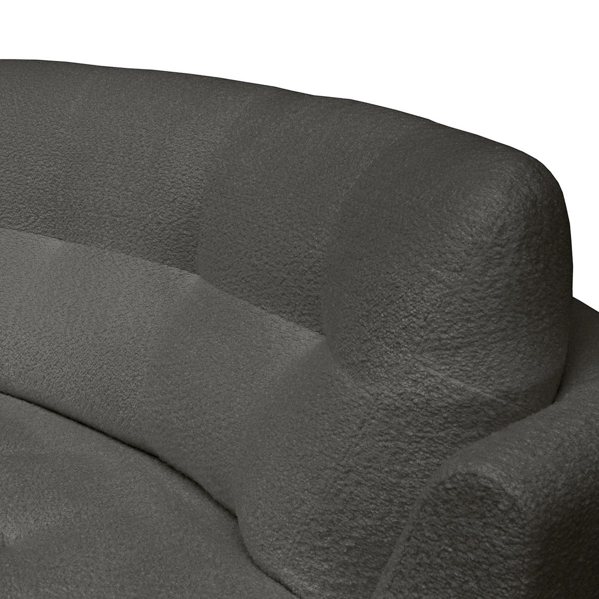 Ecksofa Bretania Anthrazit S: 113x300 cm - Anthrazit/Schwarz, Design, Textil (113/300cm) - Livetastic