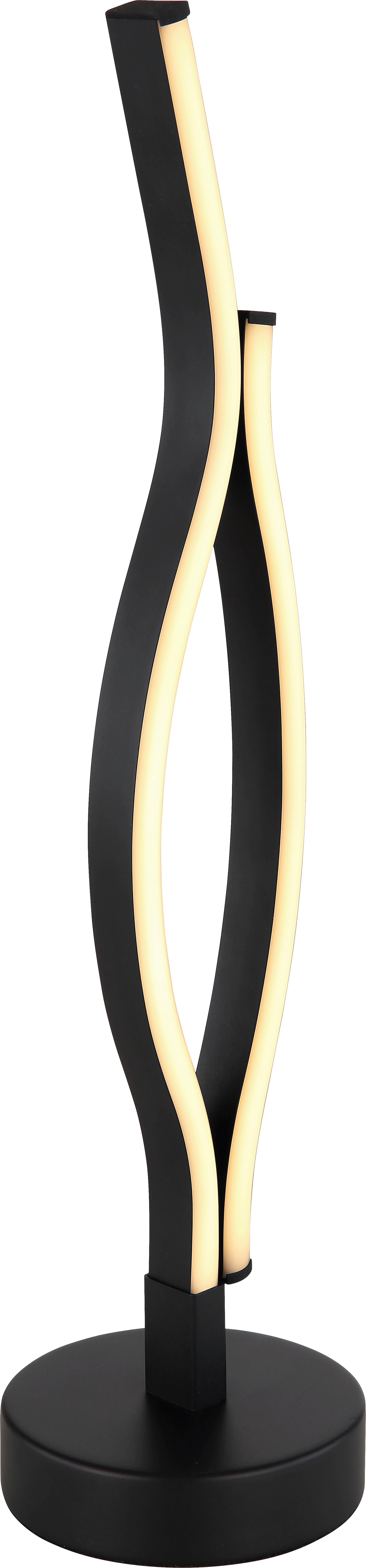 Led Stolná Lampa Relo - čierna/opálová, Moderný, kov/plast (12/47cm) - Modern Living