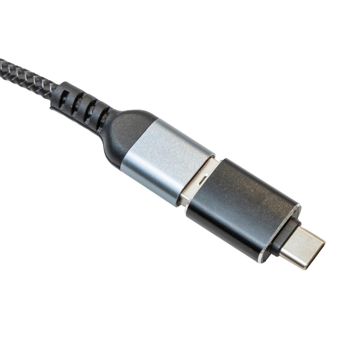 USB-LADEKABEL CILIAN - Schwarz, Basics, Kunststoff/Metall (120cm) - Luca Bessoni