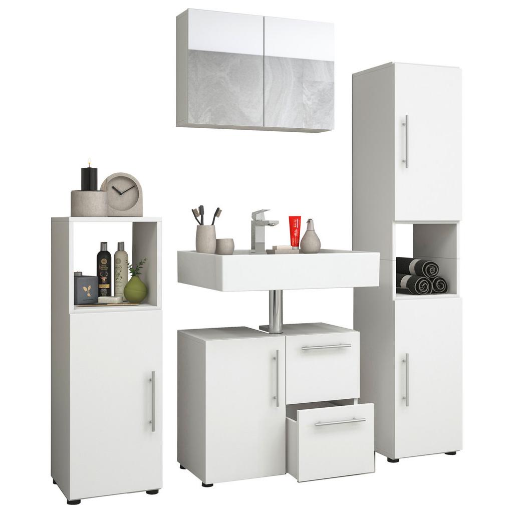 Badmöbel-set 4- Tlg. Flandu B: 123 Cm Weiß