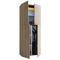 Mehrzweckschrank Lona Eiche Dekor Bxh 70x182 Cm - Eichefarben/Weiß, KONVENTIONELL, Holzwerkstoff (70/182/37cm) - MID.YOU