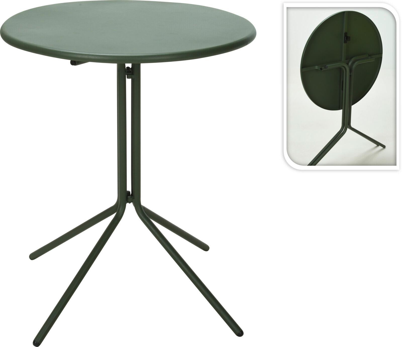 Gartentisch Klappbar Severin Stahl D: 58 cm - Grün, Basics, Metall (58/70cm)