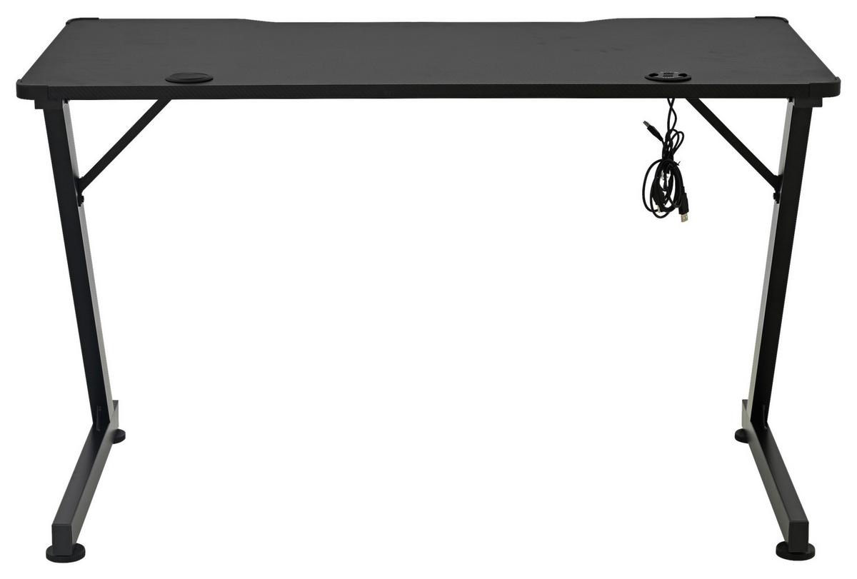 Gamingtisch Gerald Schwarz B: 120 cm - Schwarz, Trend, Holzwerkstoff/Metall (120/75/60cm)
