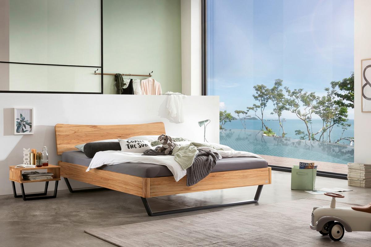 Bett Tresali Buchefarben 140x200 Cm - Anthrazit/Buchefarben, MODERN, Holz (140/200cm) - Hasena