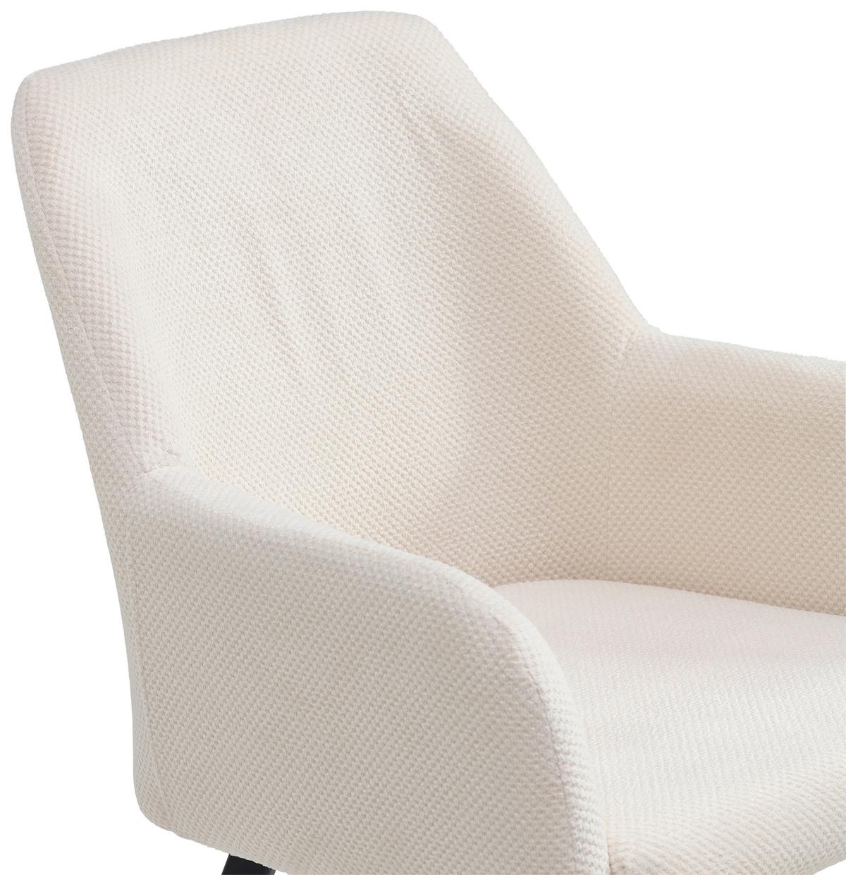 Armlehnstuhl Amanda Schwarz/Beige Gepolstert - Beige/Schwarz, LIFESTYLE, Textil/Metall (56/87/60cm) - MID.YOU
