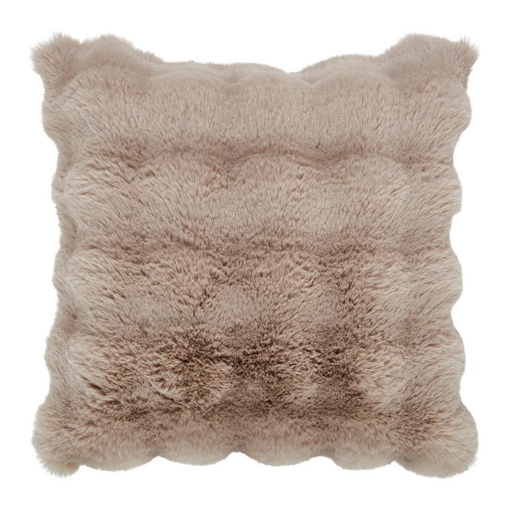 Kožušinový vankúš Bella, 45/45cm, sivohnedá