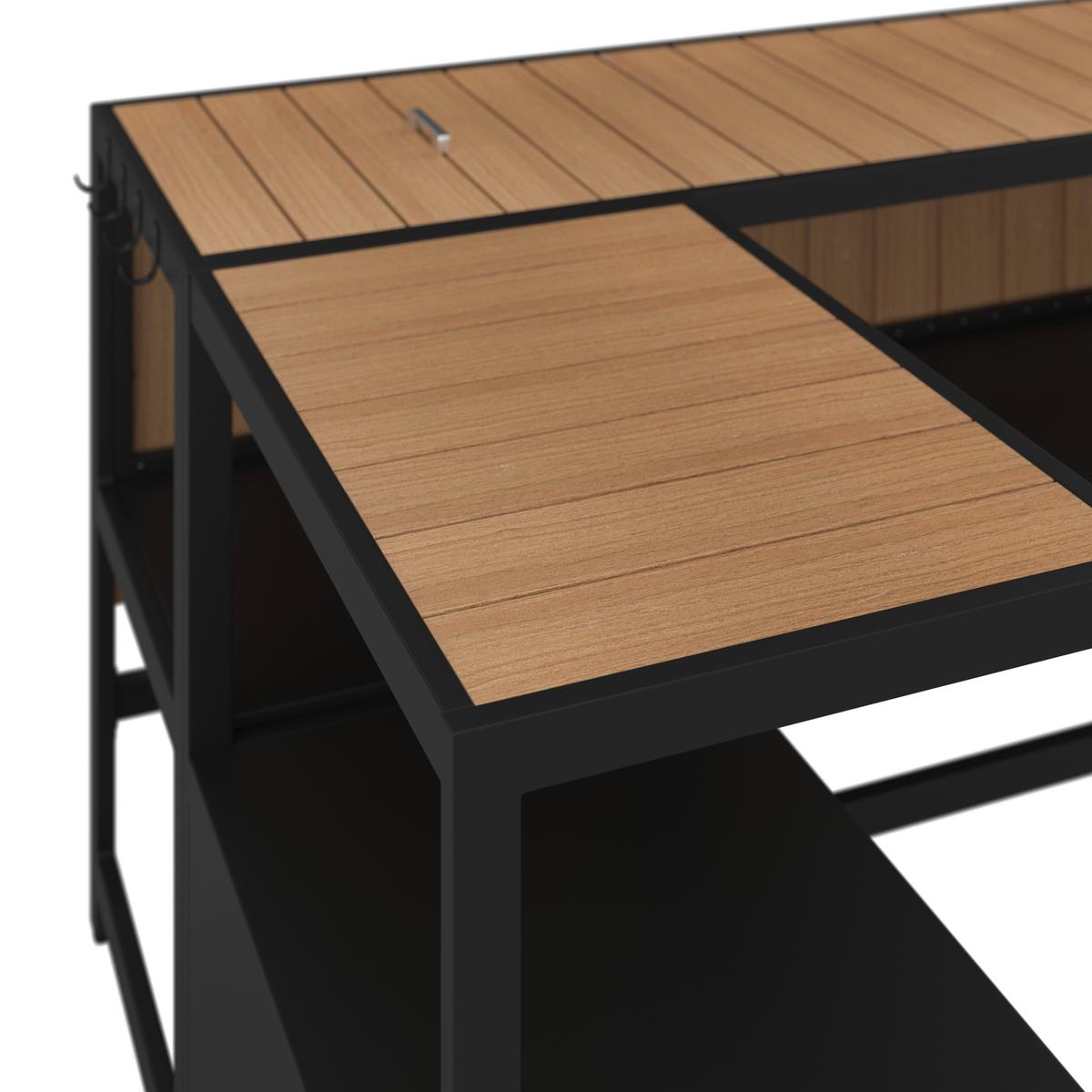 VENKOVNÍ KUCHYNĚ DELIA - šedá/černá, Moderní, kov/plast (239/90/120cm) - Bessagi Garden