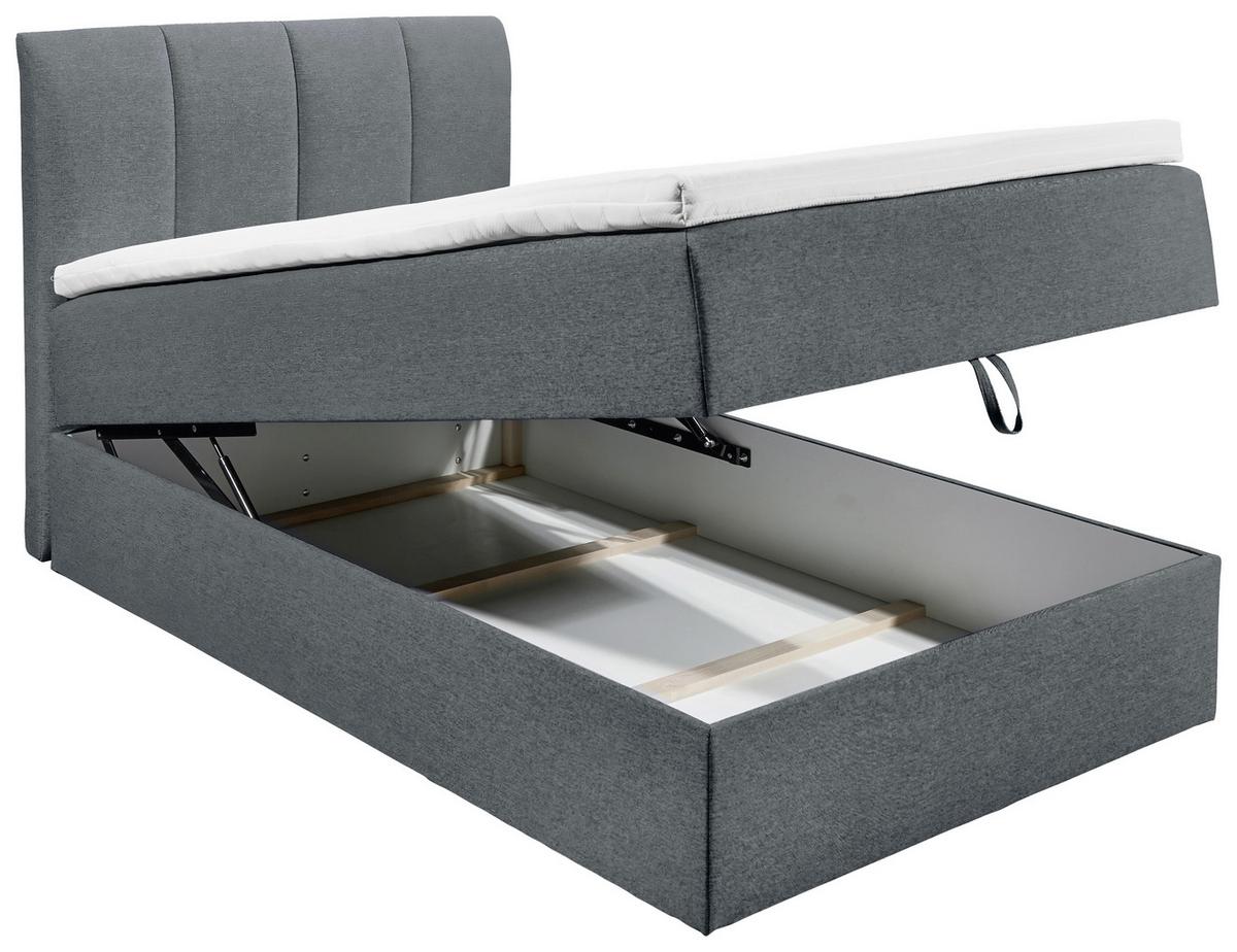 Boxspring postel GRANADA antracitová 120x200 cm - černá/antracitová, Basics, textil/plast (120/200cm) - MID.YOU