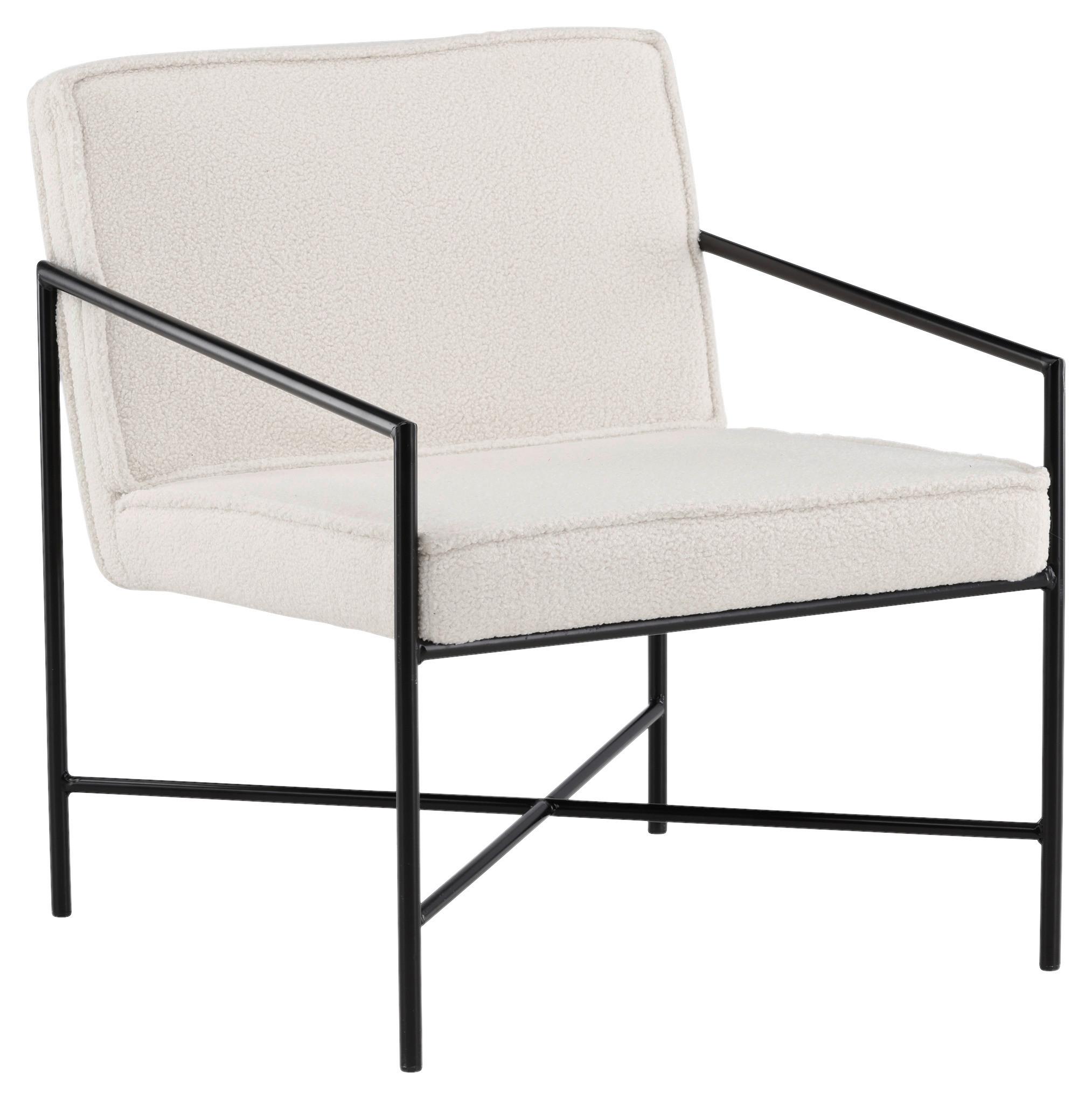 Sessel Rakel - Schwarz/Weiß, Design, Textil/Metall (66/78/65cm) - Livetastic