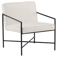 Sessel Rakel - Schwarz/Weiß, Design, Textil/Metall (66/78/65cm) - Livetastic