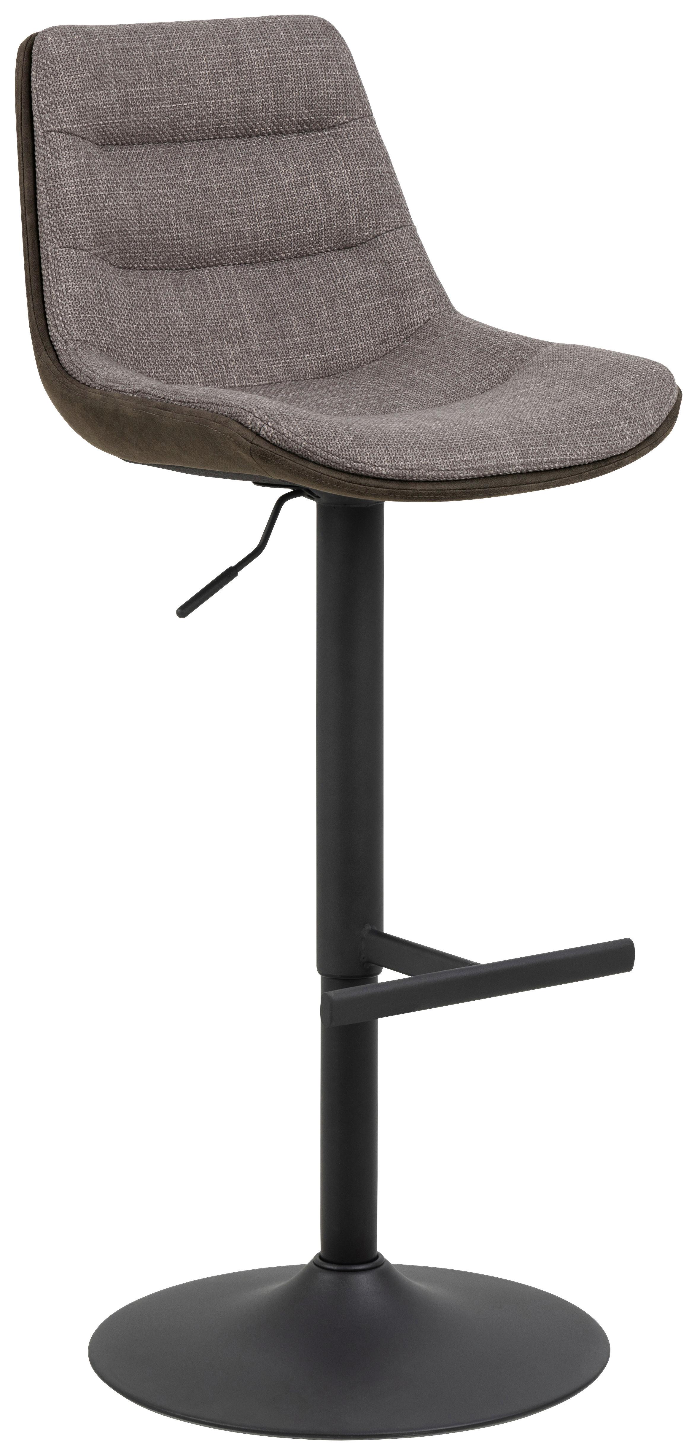 Barhocker Adisa - Anthrazit/Graubraun, Design, Textil/Metall (47/95/52,5cm) - MID.YOU