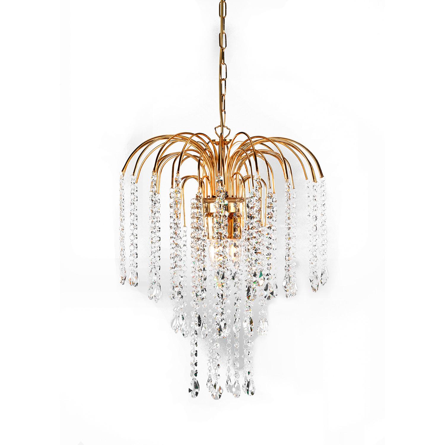 Kristall-Hängeleuchte 4698/Moro - Goldfarben, KONVENTIONELL, Glas/Metall (40/110cm)