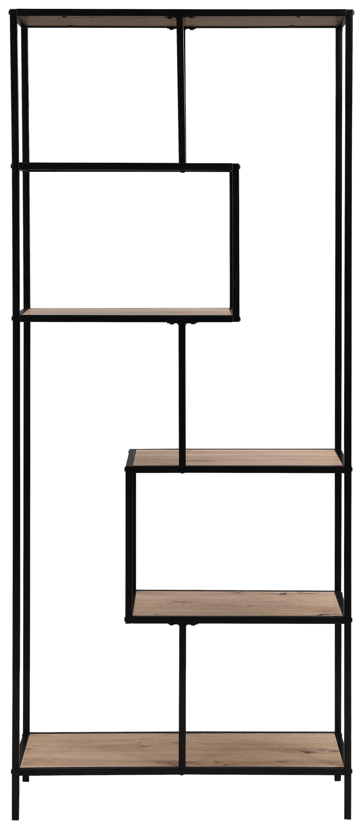 DELIACA STENA LILLI - čierna/farba duba, Modern, kov/kompozitné drevo (77/185/33cm)