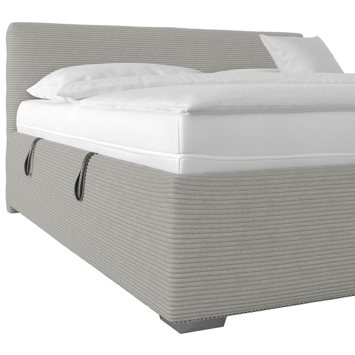 Kárpitozott Ágy Lesia 200/200cm - fehér/szürke, Konventionell, textil/fa (200/200cm)