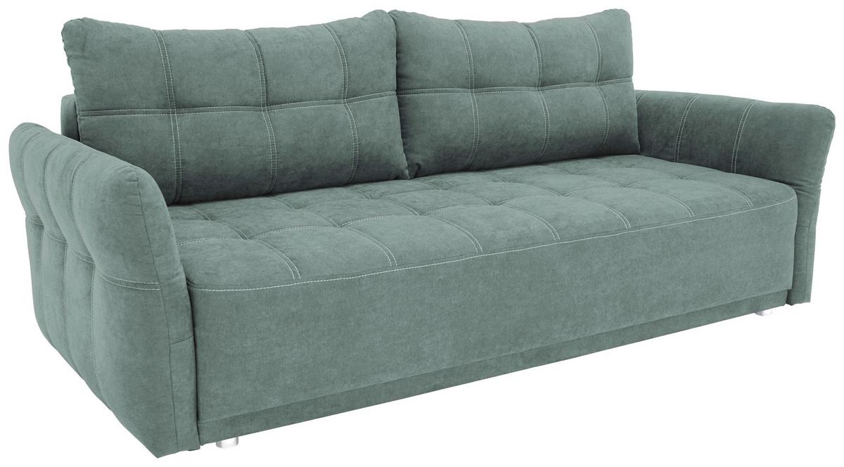 Veľká pohovka PASCAL, mätovozelená - mätovozelená, Basics, kov/drevo (221/91/107cm)