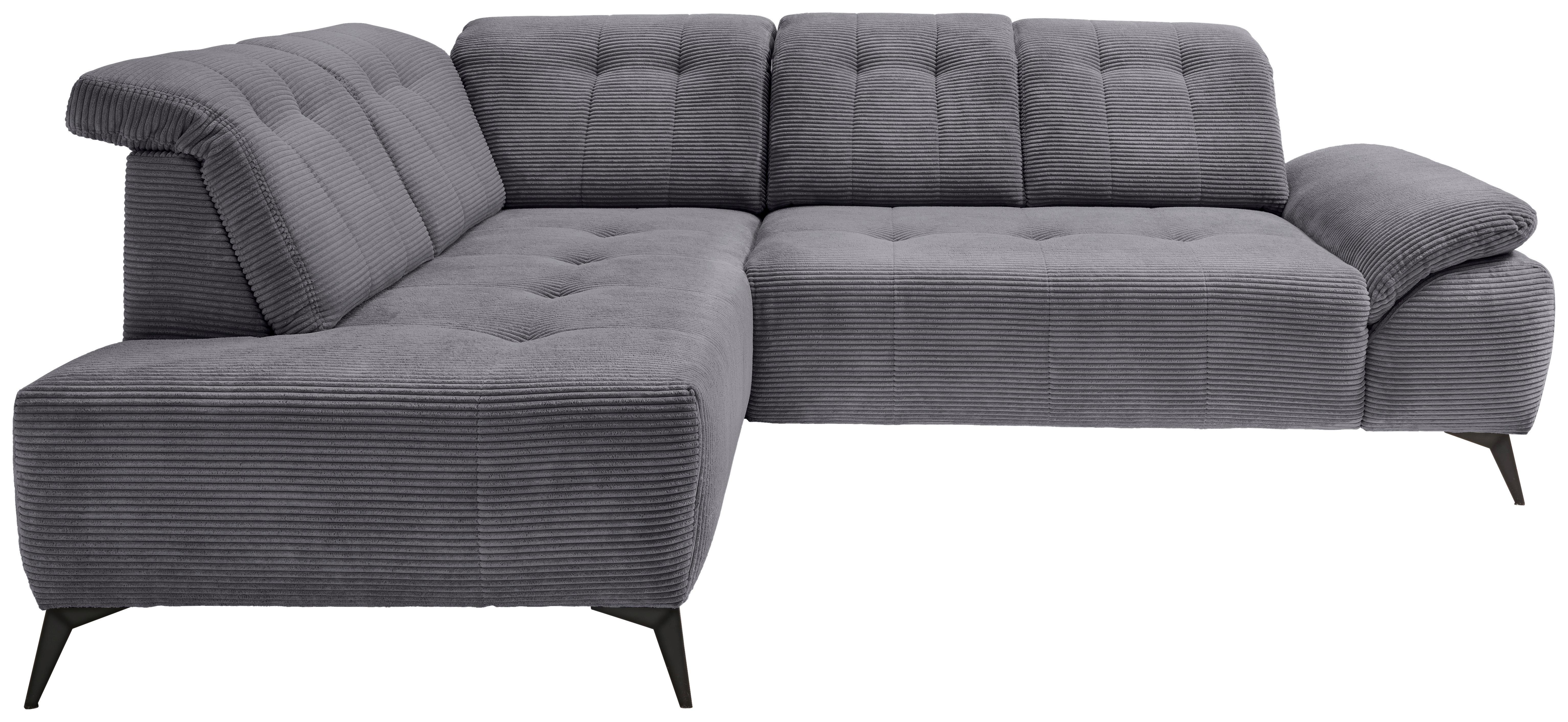 Ecksofa Fiore, Grau S: 200x272 cm - Schwarz/Grau, MODERN, Textil (200/272cm) - Livetastic