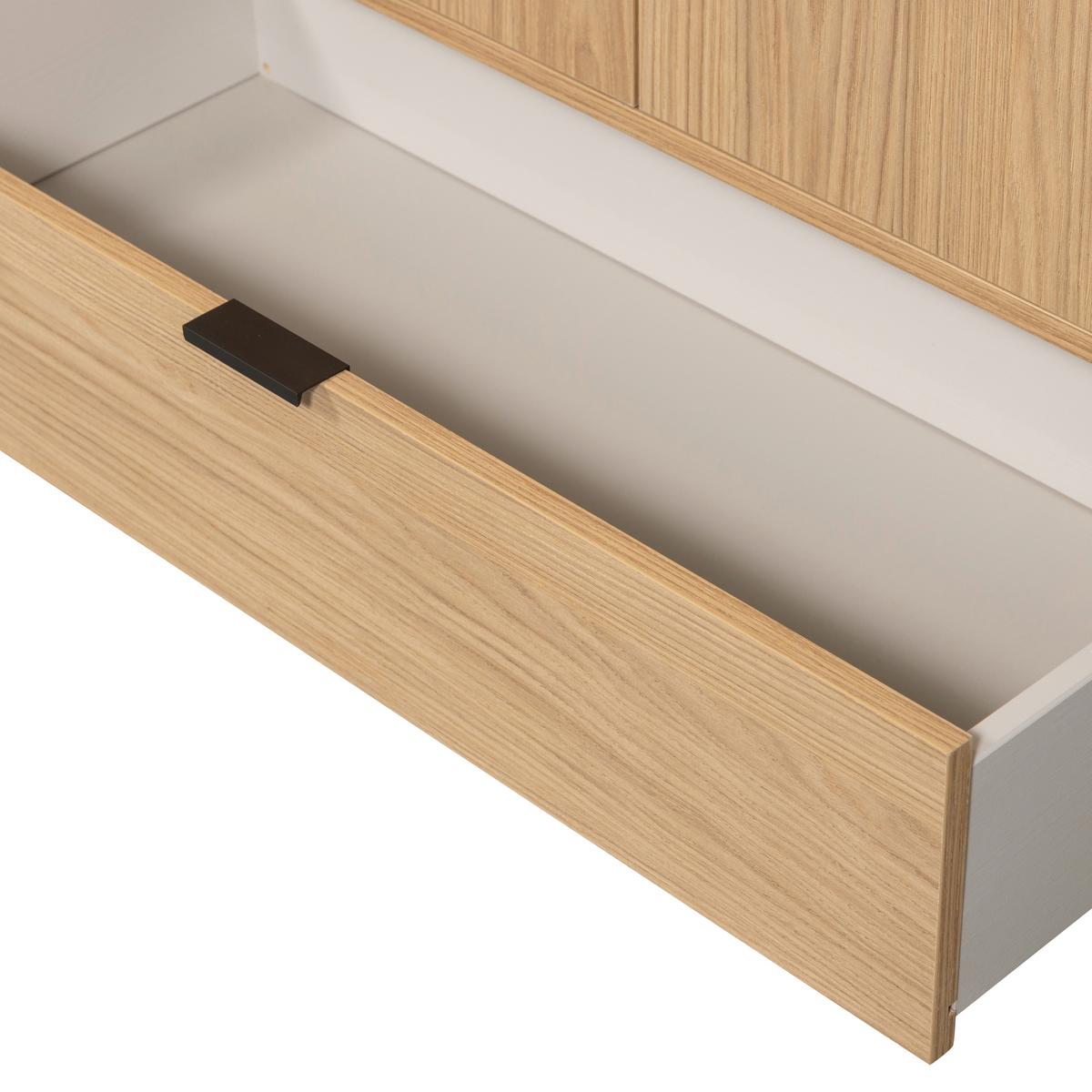 Mehrzweckschrank Silas Eichefarben B: 85 cm - Eichefarben/Schwarz, Design, Holz (85/149/36cm) - Livetastic