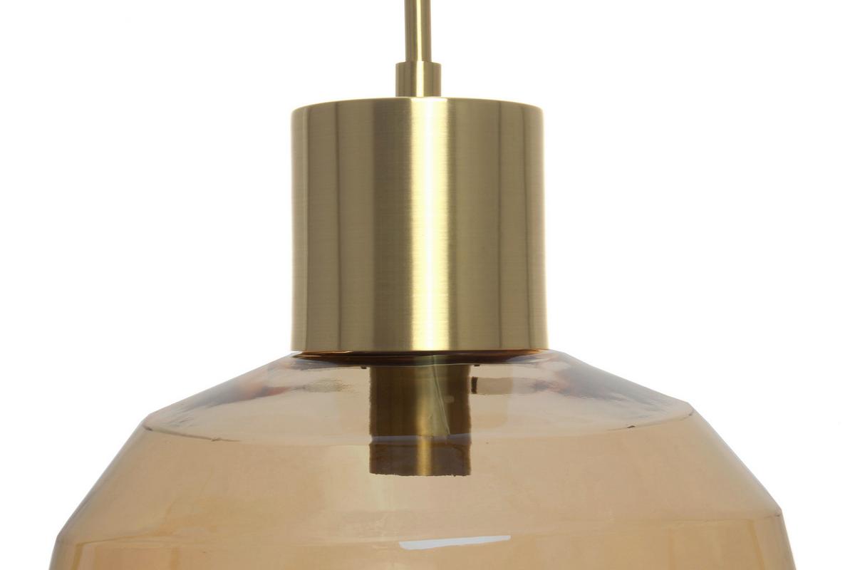 Hängeleuchte Vince 125 Bernsteinfarben B: 32 cm - Bernsteinfarben, Basics, Glas/Metall (32/32/32cm) - Kayoom