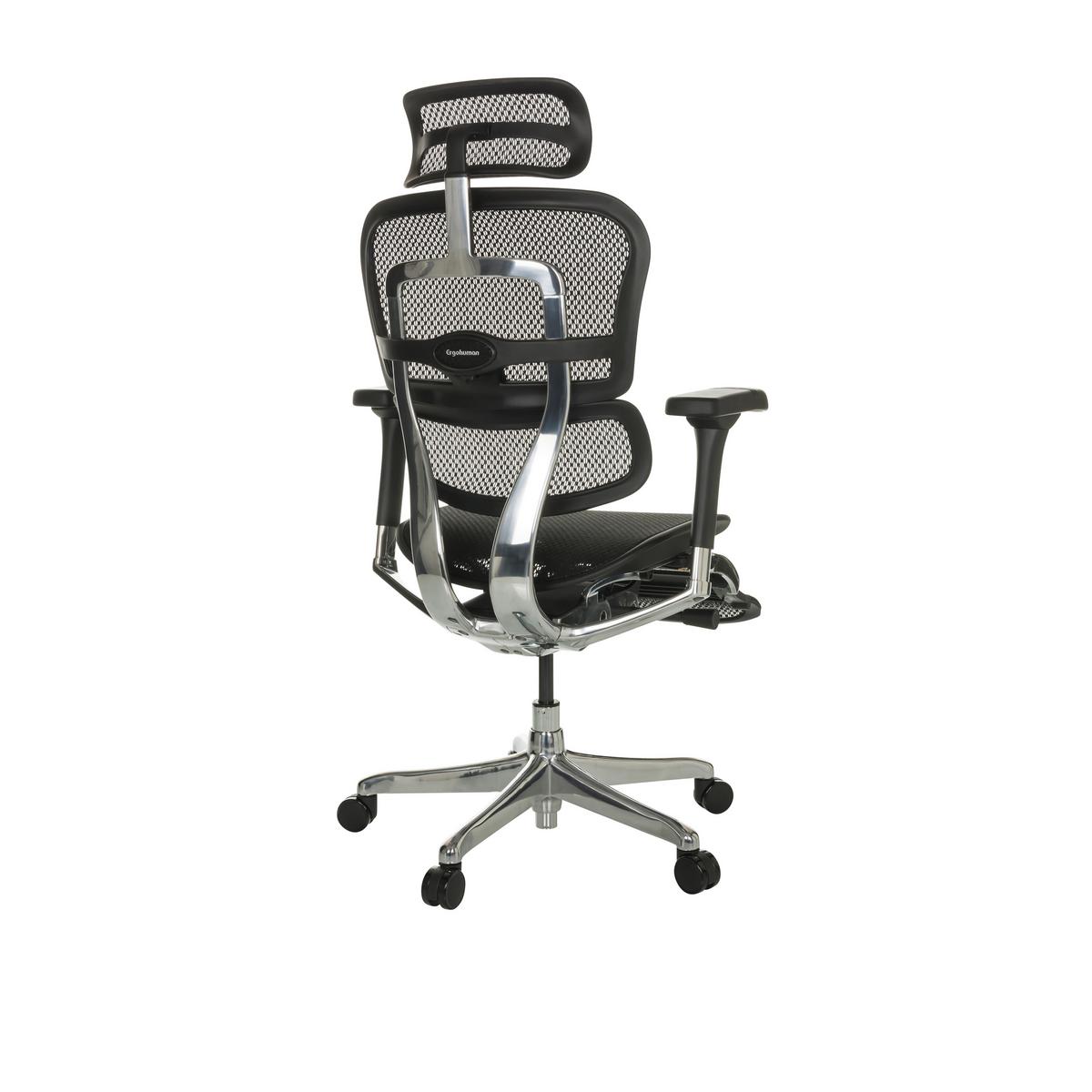 Drehstuhl Ergohuman Plus Legpro I - Schwarz/Grau, Basics, Kunststoff/Textil (68/118-141/64cm) - MID.YOU