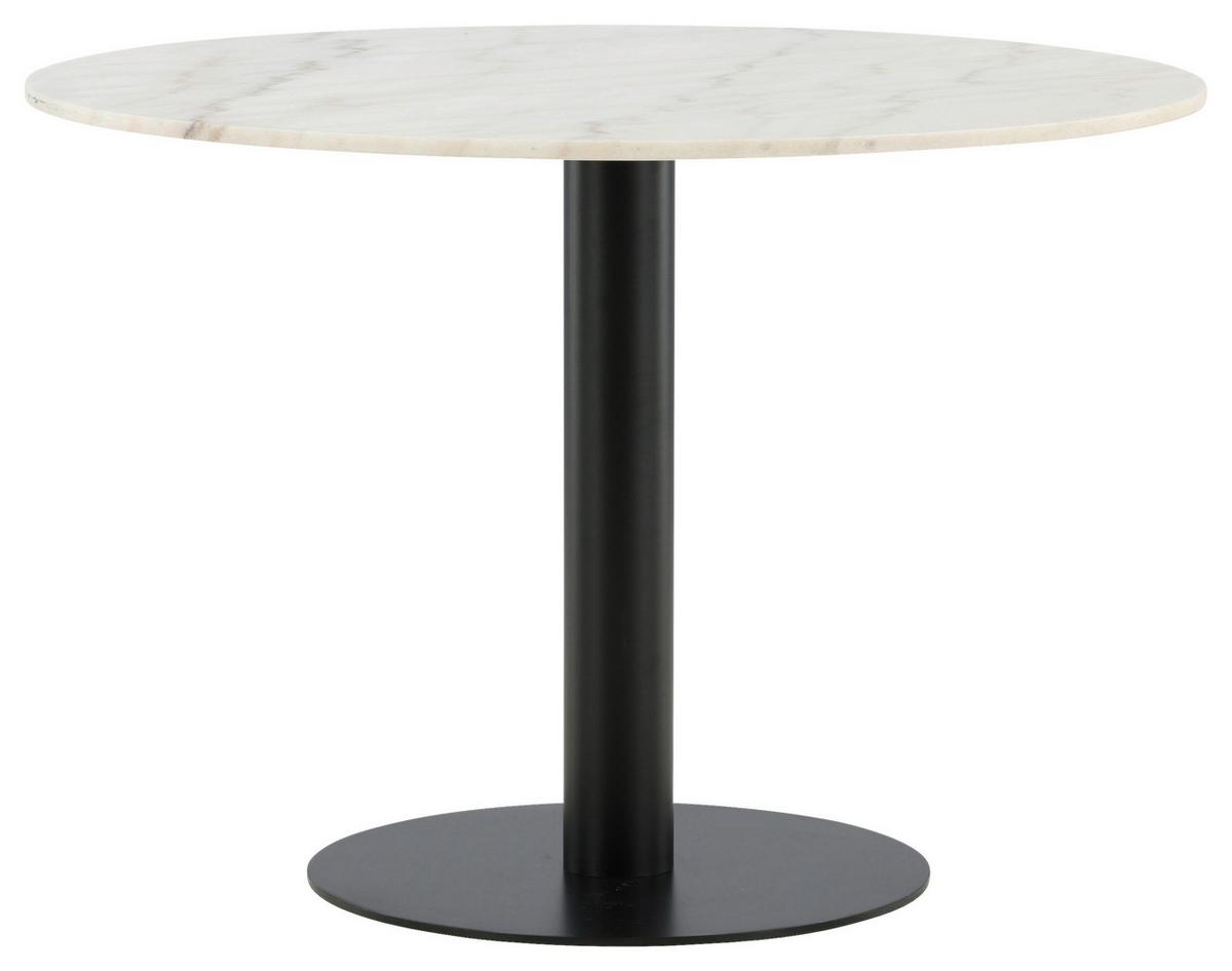 Esstisch Estelle - Schwarz/Weiß, Design, Stein/Metall (106/106/75cm) - Livetastic