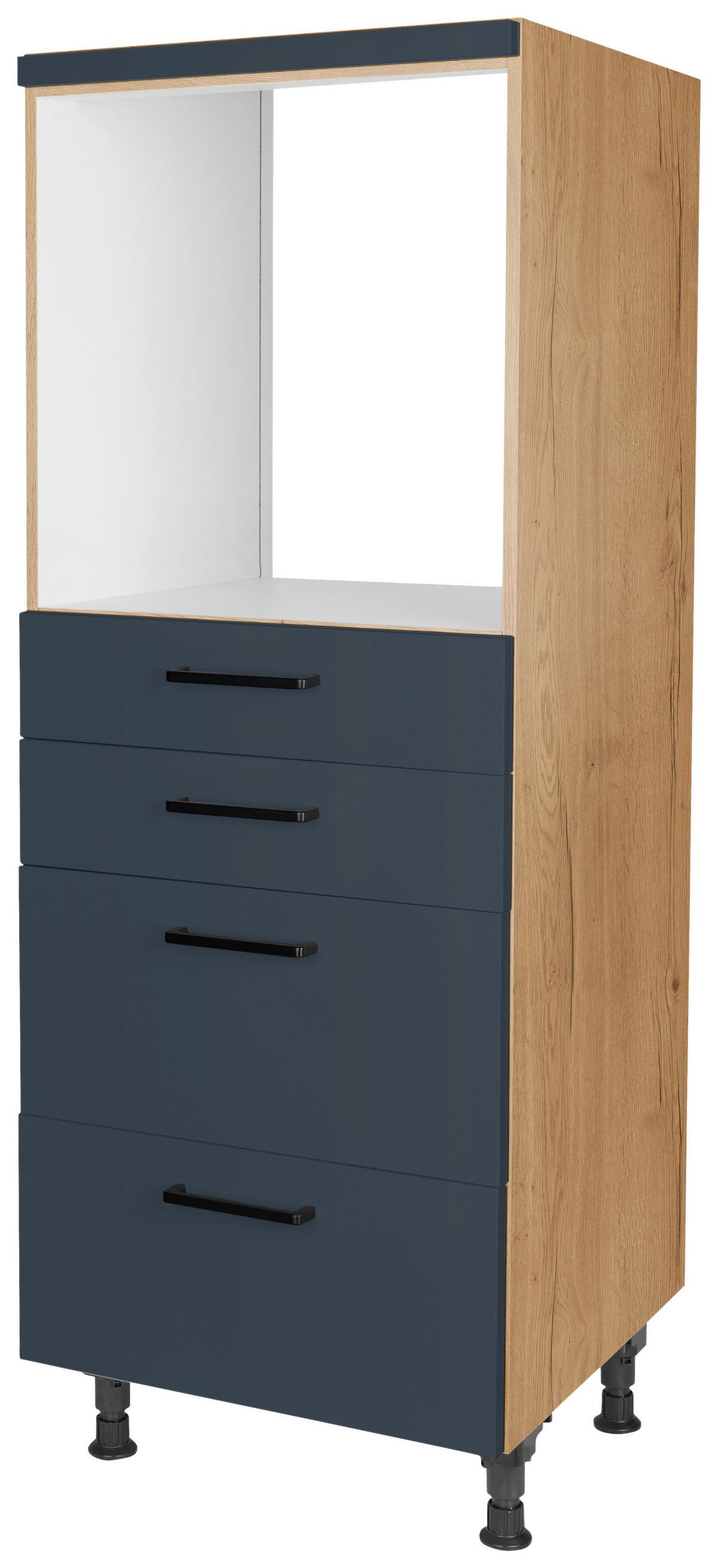 Geräteumbauschrank Easytouch - Blau/Eichefarben, MODERN, Holzwerkstoff (60/168/58cm) - Nobilia
