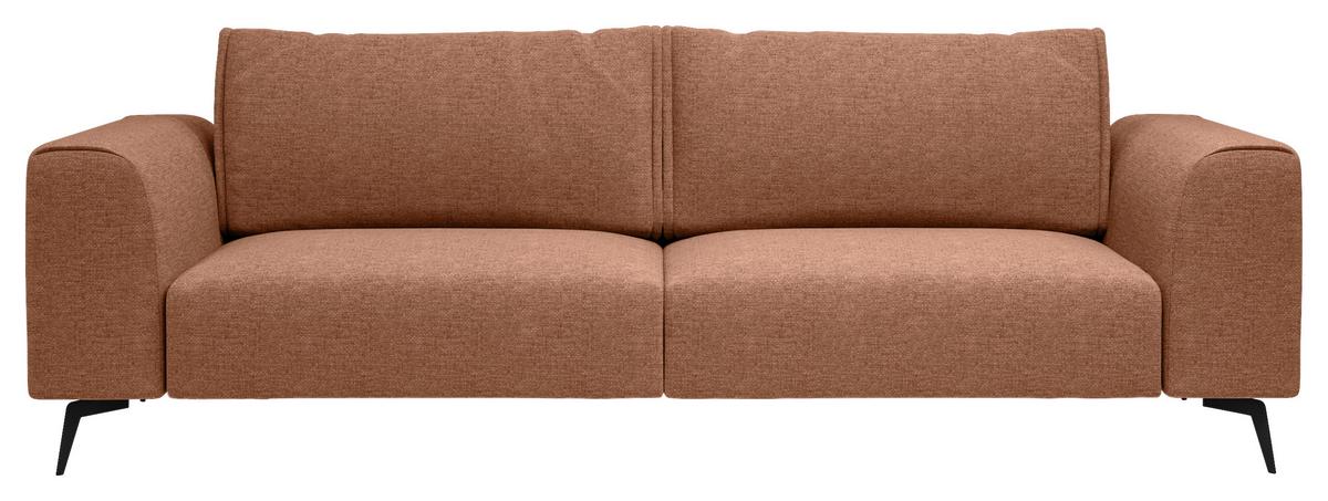 4-sitzer-sofa Seul Orange - Schwarz/Orange, Design, Holz/Textil (302/87/88cm) - MID.YOU