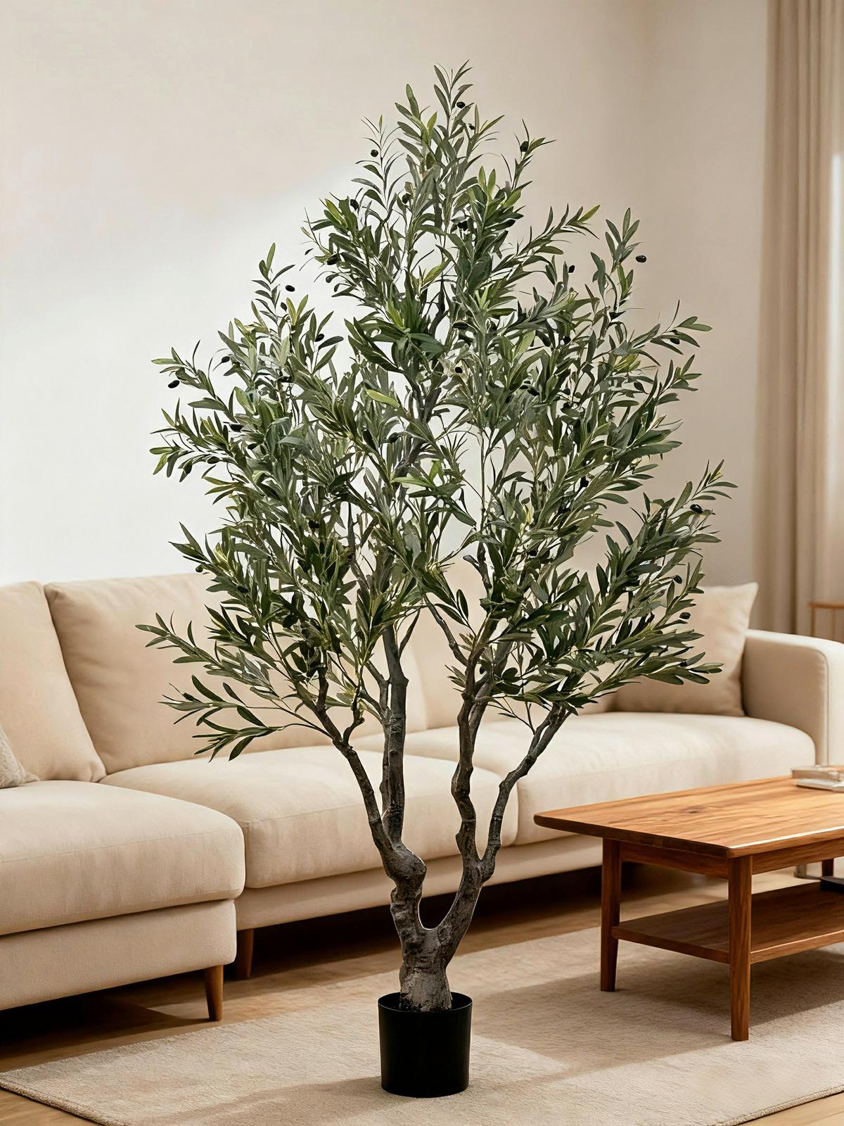 Umělá rostlina OLIVA květináč Ø/H: ca. 19/17,5cm - olivově zelená, Lifestyle (220cm) - Mömax