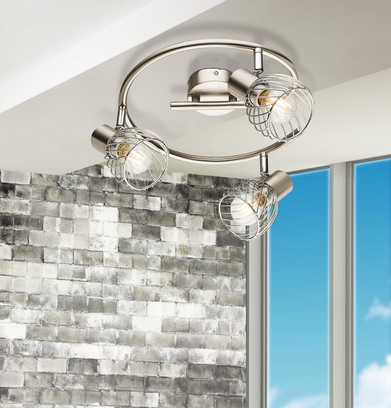 Strahler Sina 3-flammig Verstellbar Ø 28 Cm - Chromfarben, Trend, Metall (28/14,5cm) - Globo