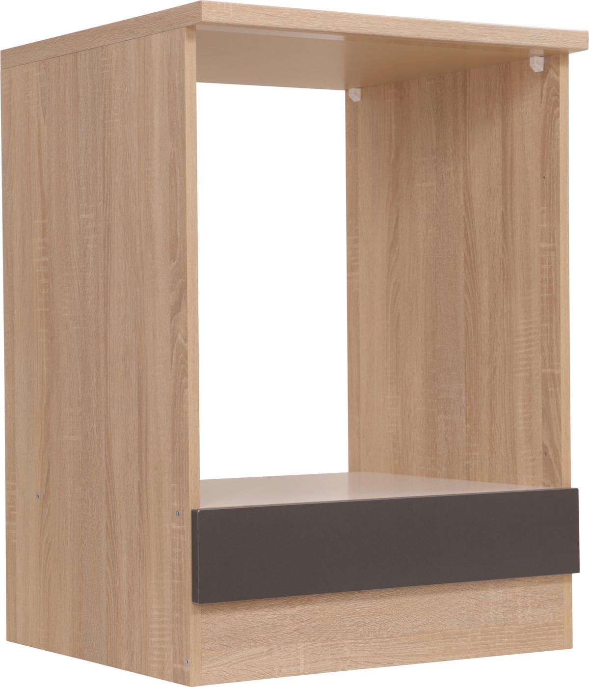 Herdumbauschrank Merle Grau, Eiche Dekor B:60cm - Eichefarben/Grau, Basics, Holzwerkstoff (60/84,8/60cm) - Respekta
