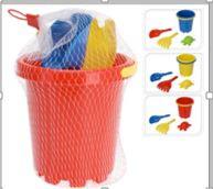 Strandspielset Strandspielzeugset - Blau/Gelb, Basics, Kunststoff (21/21/6cm)