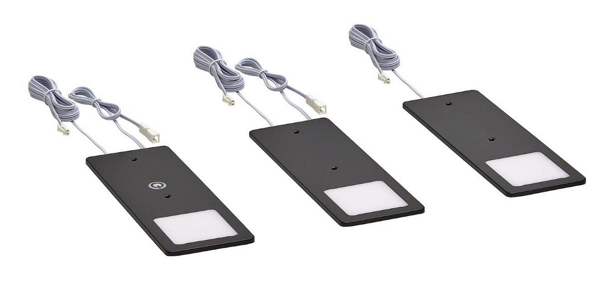 UNTERBAULEUCHTEN-SET MONA - Schwarz, MODERN, Kunststoff (19/0,4/7cm)