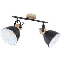 Strahler Wiho 2-Flammig verstellbar L: 35 cm - Schwarz/Braun, Basics, Metall (35/15/21,5cm) - Globo